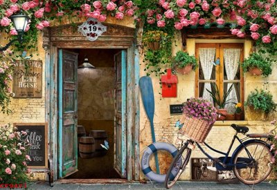 File gốc File tranh dán tường cà phê nhà hàng CF9471 (in lụa) hoa văn cổ điển