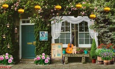 Ảnh gốc File tranh dán tường cà phê nhà hàng CF9474 (siêu chi tiết) để in ấn