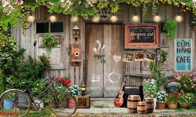 File gốc File tranh dán tường cà phê nhà hàng CF9475 (in 3D) cho trang trí