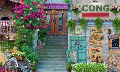 File ảnh File tranh dán tường cà phê nhà hàng CF9485 (gốc) in Hiflex