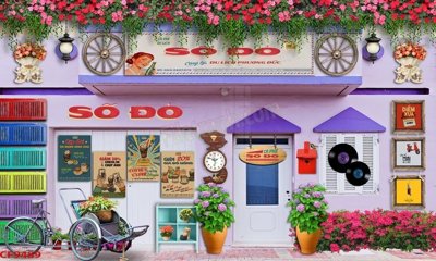 File gốc File tranh dán tường cà phê nhà hàng CF9489 (trang trí) cho phòng khách