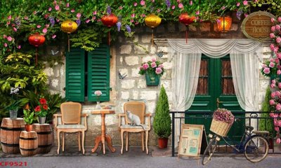 File gốc in ấn File tranh dán tường cà phê nhà hàng CF9521 chuẩn màu CMYK