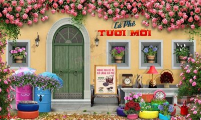 Tải file tranh File tranh dán tường cà phê nhà hàng CF9527 (ảnh gốc) ngay