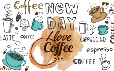 Download file gốc File tranh dán tường cà phê nhà hàng CF9535 (in mica) trang trí