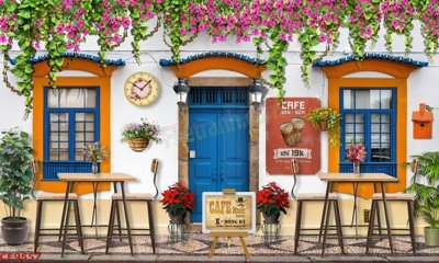 Hình ảnh gốc File tranh dán tường cà phê nhà hàng CF9557 (để in khổ lớn)