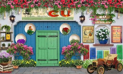 File tranh in tráng gương File tranh dán tường cà phê nhà hàng CF9582 (siêu nét)