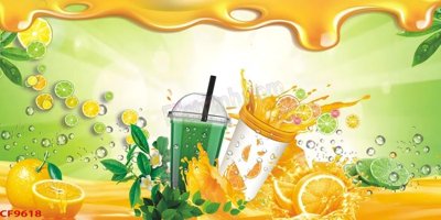 File tranh File tranh dán tường cà phê nhà hàng CF9618 (gốc) in trên kính