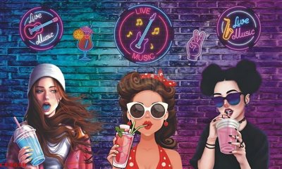 File tranh trang trí File tranh dán tường cà phê nhà hàng CF9638 (tải file gốc)