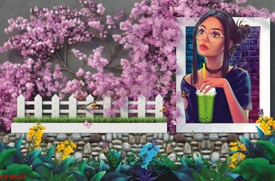 File gốc File tranh dán tường cà phê nhà hàng CF9641 (thiết kế) cho in ấn