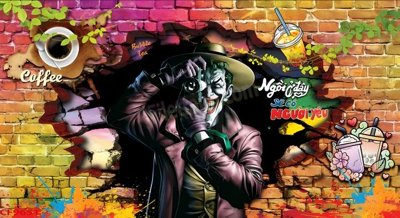 File tranh gốc PSD File tranh dán tường cà phê nhà hàng CF9651 còn nguyên layer