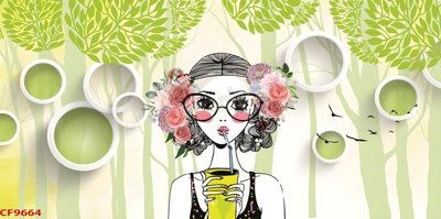 File in trần File tranh dán tường cà phê nhà hàng CF9664 (bản gốc) bầu trời