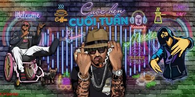 Hình ảnh gốc File tranh dán tường cà phê nhà hàng CF9696 (để in khổ lớn)