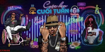 Download file gốc File tranh dán tường cà phê nhà hàng CF9698 (in mica) 3D