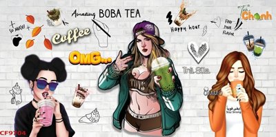 File PSD File tranh dán tường cà phê nhà hàng CF9704 (bản gốc) chất lượng nhất