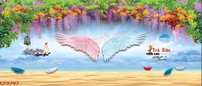 Tải file gốc File tranh dán tường cà phê nhà hàng CF9707 (in khổ lớn) không mờ