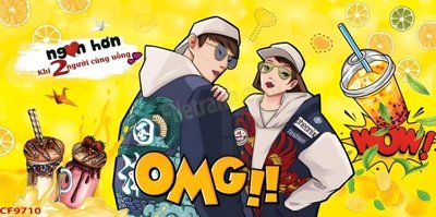 File PSD File tranh dán tường cà phê nhà hàng CF9710 (gốc) cho in quảng cáo