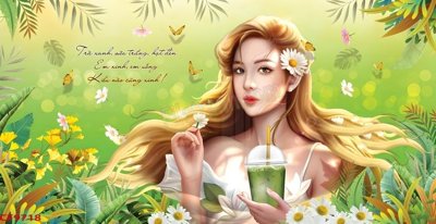 File gốc File tranh dán tường cà phê nhà hàng CF9718 (phong cách) tối giản