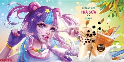 File tranh gốc in trần nhà File tranh dán tường cà phê nhà hàng CF9720 3D