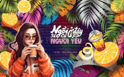 File in mica File tranh dán tường cà phê nhà hàng CF9732 (ảnh gốc) đẹp