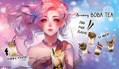 Cung cấp file tranh gốc File tranh dán tường cà phê nhà hàng CF9738 độc quyền