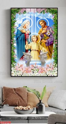 File in mica File gốc tranh công giáo CG1078 (bản gốc) làm vách ngăn
