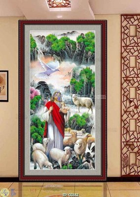 File in trần File gốc tranh công giáo CG162 (bản gốc) mây trời