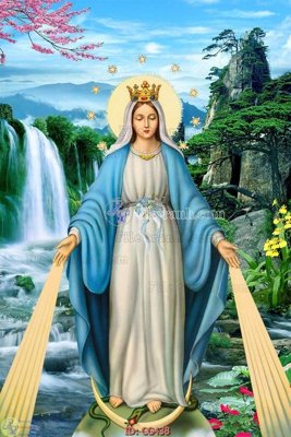 File in trần File gốc tranh công giáo CG438 (bản gốc) mây trời