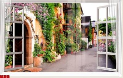 File ảnh File tranh gốc cửa sổ 3D CS1013 (gốc) cho trang trí nhà hàng