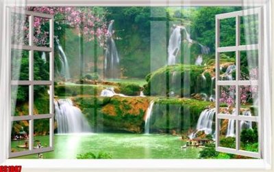Download file gốc File tranh gốc cửa sổ 3D CS1087 (in lụa) cao cấp