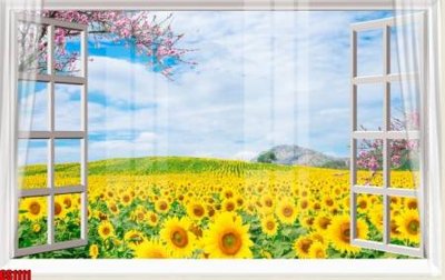 File gốc File tranh gốc cửa sổ 3D CS1111 (in lụa) tranh mã đáo