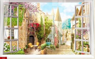 File tranh File tranh gốc cửa sổ 3D CS1115 (gốc) in vải canvas
