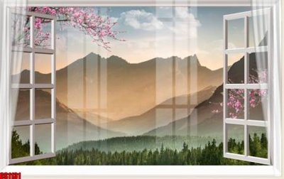 File ảnh File tranh gốc cửa sổ 3D CS1131 (gốc) trang trí khách sạn