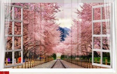 File tranh in trần 3D File tranh gốc cửa sổ 3D CS1158 (ảnh gốc)