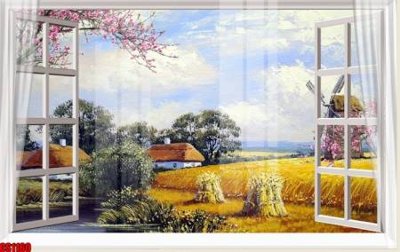 File PSD File tranh gốc cửa sổ 3D CS1160 (nguyên bản) cho thiết kế