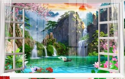 File ảnh File tranh gốc cửa sổ 3D CS1184 (gốc) in biển hiệu