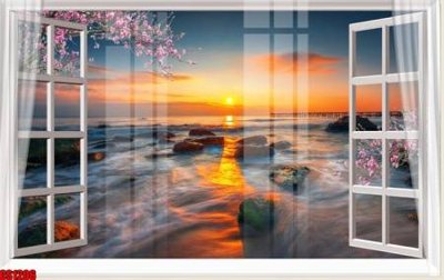 Tải file File tranh gốc cửa sổ 3D CS1206 (PSD) cho in tranh kính
