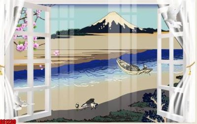 File in trần File tranh gốc cửa sổ 3D CS1239 (file gốc) hoa văn 3D