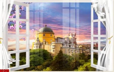 Download file gốc File tranh gốc cửa sổ 3D CS1249 (in lụa) tranh 3D