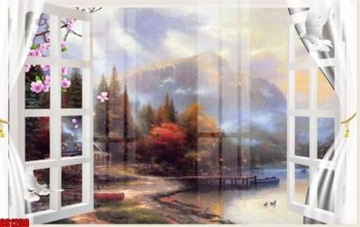 File PSD File tranh gốc cửa sổ 3D CS1258 (bản gốc) độ phân giải cao