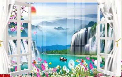 File gốc File tranh gốc cửa sổ 3D CS1264 (in ấn) màu sắc trung thực