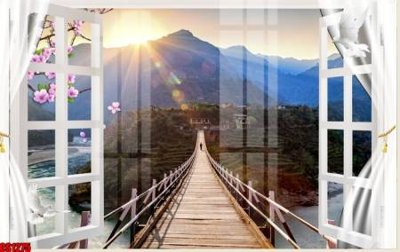 File PSD File tranh gốc cửa sổ 3D CS1275 (gốc) tách lớp chi tiết