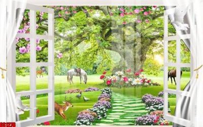 File gốc File tranh gốc cửa sổ 3D CS1278 (trang trí) phòng ngủ