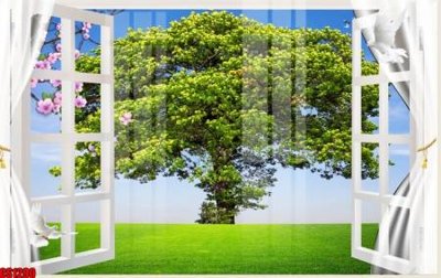 Download file gốc File tranh gốc cửa sổ 3D CS1290 (in lụa) tranh 3D