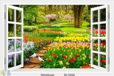 File tranh in mica File gốc cửa sổ 3D CS130 (độ phân giải cao)