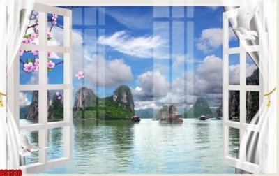 File tranh in trần 3D File tranh gốc cửa sổ 3D CS1310 (ảnh gốc)