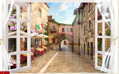 File tranh in mica File tranh gốc cửa sổ 3D CS1335 (độ phân giải cao)