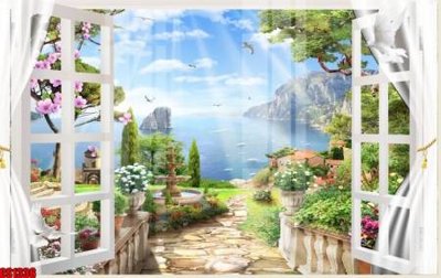 Ảnh gốc File tranh gốc cửa sổ 3D CS1336 (siêu chi tiết) để in ấn