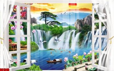 File tranh File tranh gốc cửa sổ 3D CS1349 (bản gốc) treo phòng ăn