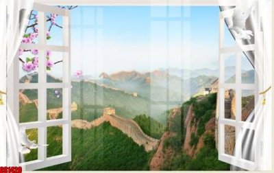 File in mica File tranh gốc cửa sổ 3D CS1420 (ảnh gốc) đẹp