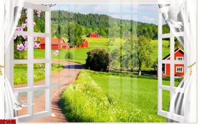 File PSD File tranh gốc cửa sổ 3D CS1445 (bản gốc) cho nhà in